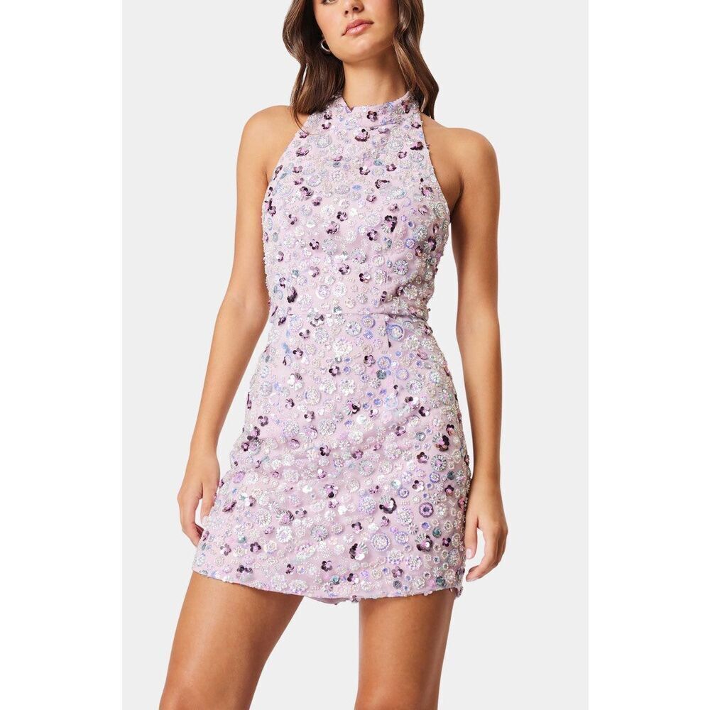 ELLIATT AURORA STRAPLESS PARTY MINI DRESS IN PURPLE Cocktail 👗size S  NWT$520